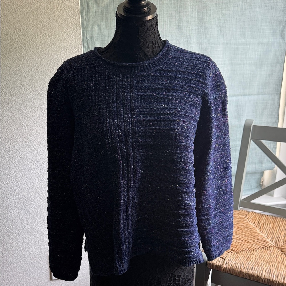 Alfred Dunner Women's Navy Crewneck Sweater